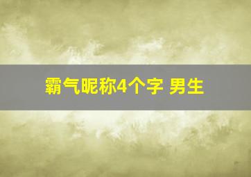 霸气昵称4个字 男生